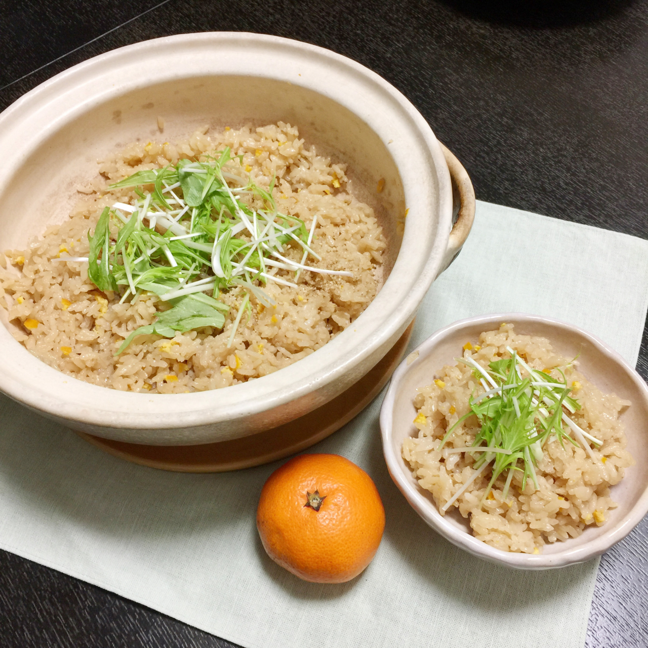 （キャプションなし）みかんご飯 土鍋